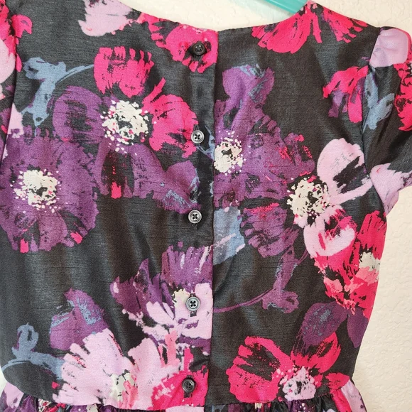 Gymboree Dressed Up Girl’s Black Pink Purple Florals Dress Size 8 sundress - Picture 15 of 15
